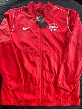 Nike Red Canada Soccer Full-Zip Rain Track Jacket